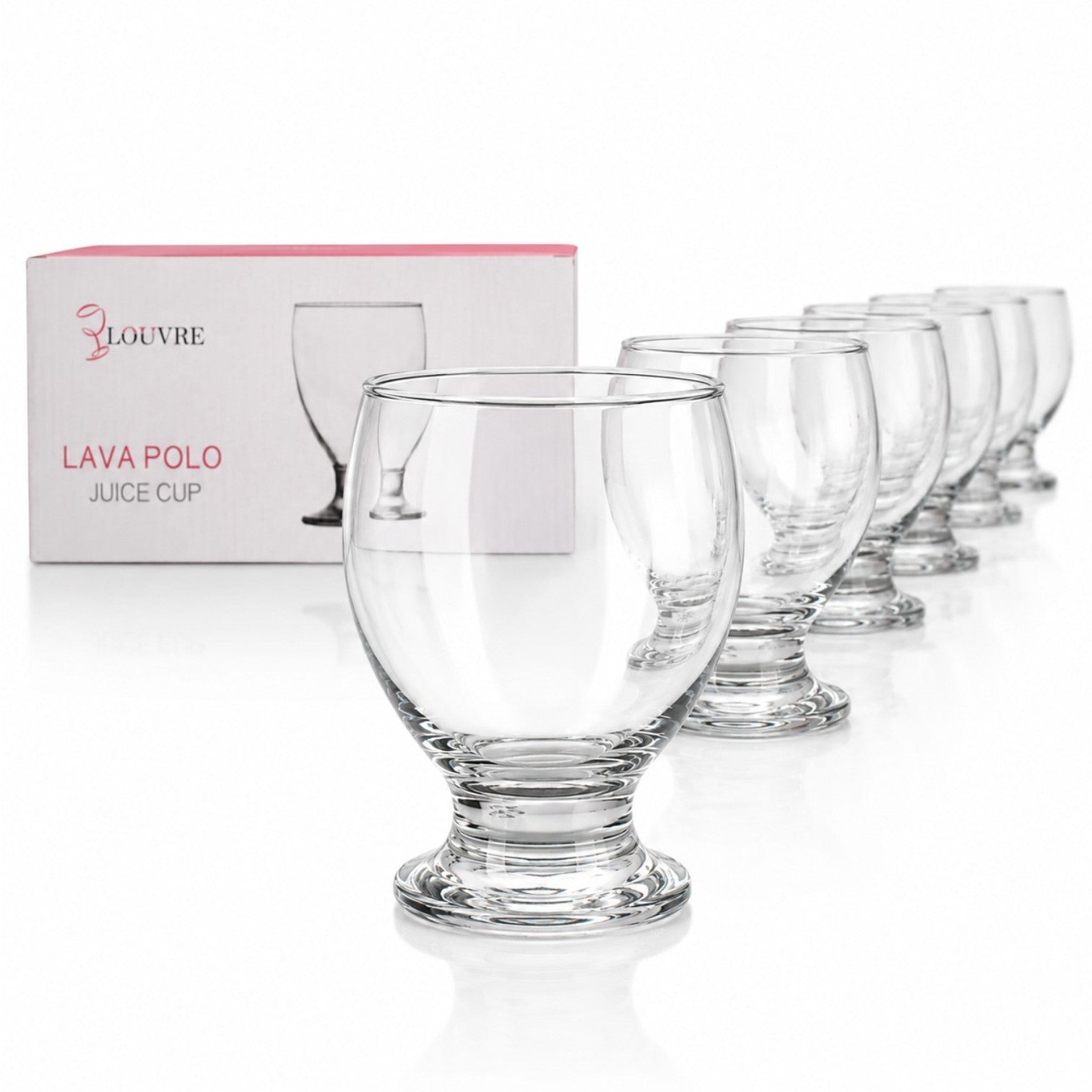 Pahar cu Picior 6/set, din Sticlă 11x7.5cm, Transparent Engros