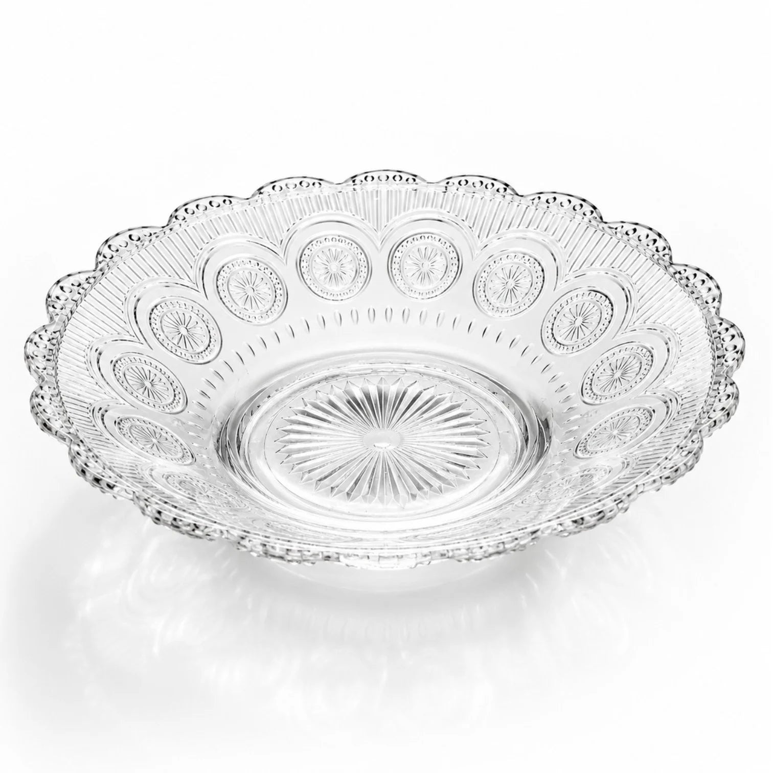 Farfurie Adâncă 15x3cm din Sticlă, 6/set, Model Cristal Decorativ Engros