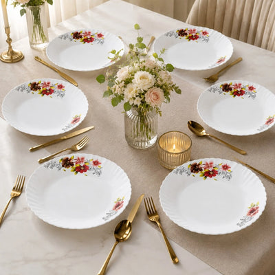 Farfurie Adânca 6/set, din Opal 29cm, Model Floral Engros