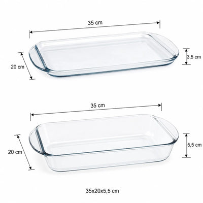 Vase Termorezistente din Sticlă pentru Cuptor, 5+1 Piese, Diferite Dimensiuni, cu Capac și Tăvi pentru Gătit Engros