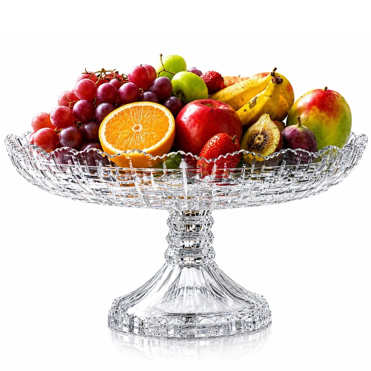 Fructiera din Sticlă cu Picior 30x15x12cm, Model Cristal Engros