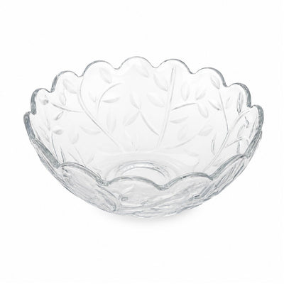 Bol din Sticlă 23x10cm, Model Cristal Floral, cu Margini Ondulate Engros