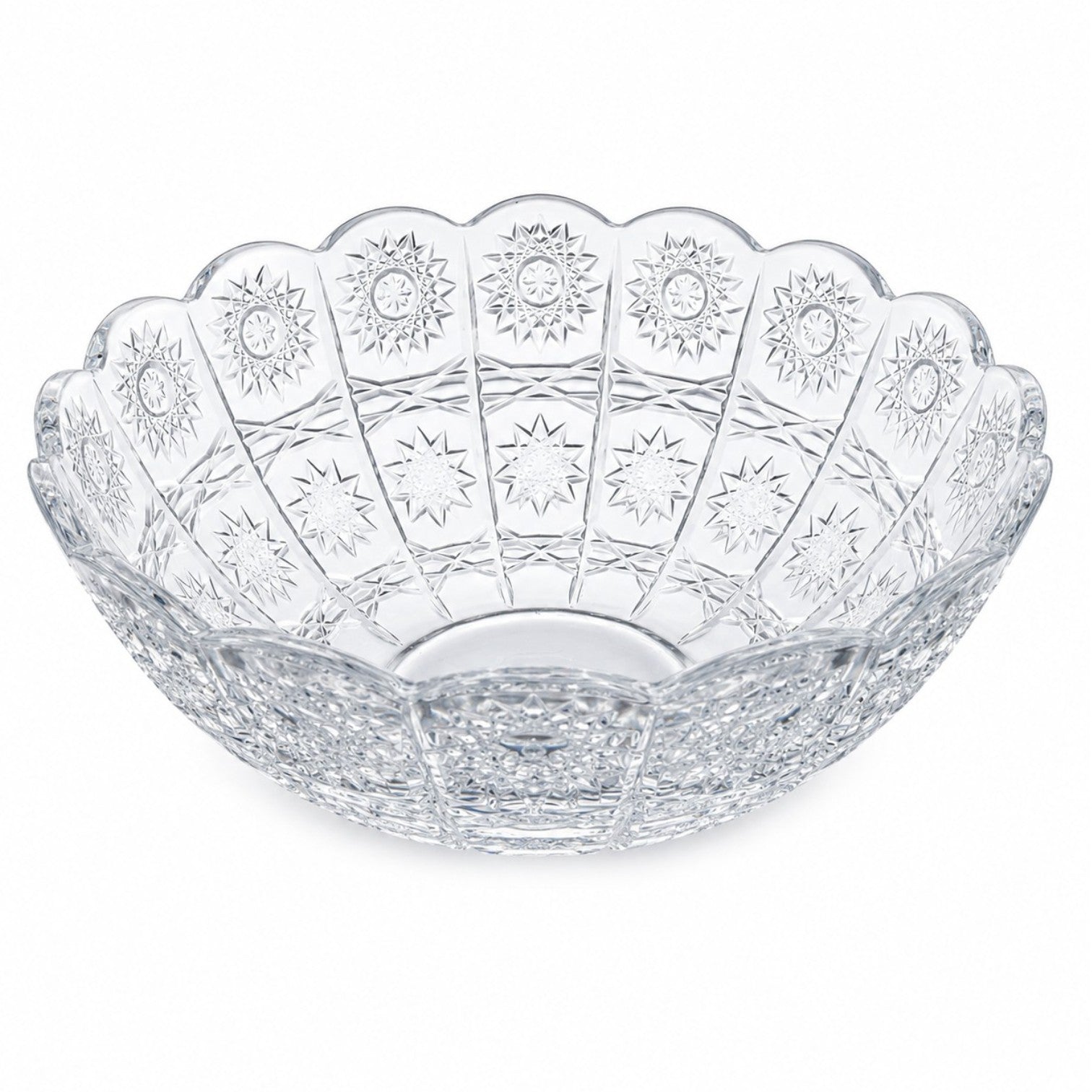 Bol din Sticlă 6/set, 12.5x5cm, Model Cristal Floral Engros