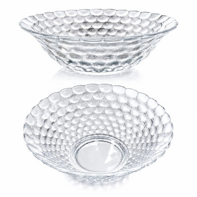 Bol din Sticlă 17.5x5cm, Model Cristal 6/set, cu Textură Bule, Transparent Engros