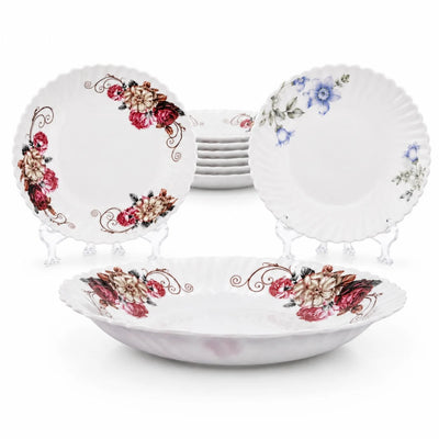 Farfurie Adâncă 6/set, din Opal, 21.5cm, Diferite Modele Florale Engros