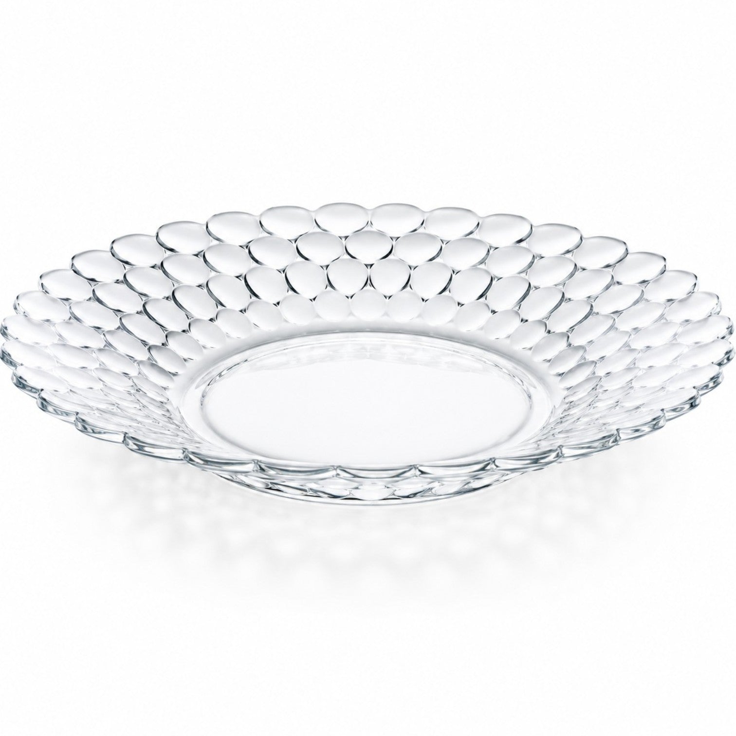 Farfurie Adâncă 12/set, din Sticlă 22cm, Model Solzi, Transparentă Engros