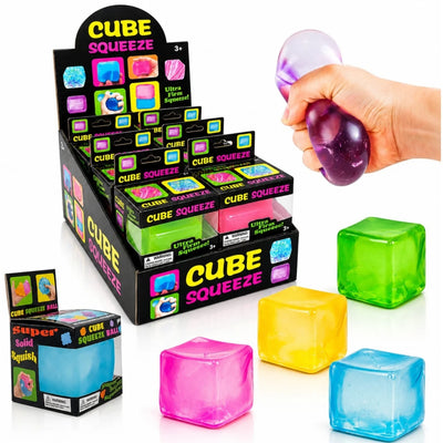 Cub Antistres 12/set, Nee Doh Ice Cube 5x5cm, Jucărie Senzorială Squishy din Gel Elastic, Stretch & Squeeze Engros