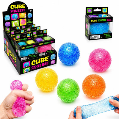 Minge Antistres Squishy 12/set, Cube Squeeze Ball 6.5cm, din Gel Elastic, Stretch & Squeeze, Diferite Culori Engros