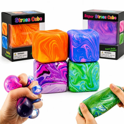 Cub Antistres Squishy 5x5cm, Cube Squeeze Ball, Gel Elastic Stretch & Squeeze, Diferite Culori Engros