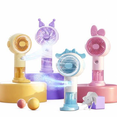 Ventilator Portabil 21cm, cu Pulverizare, 3 Trepte de Viteza, Rezervor Apa, Reincarcabil USB, Diferite Culori Engros
