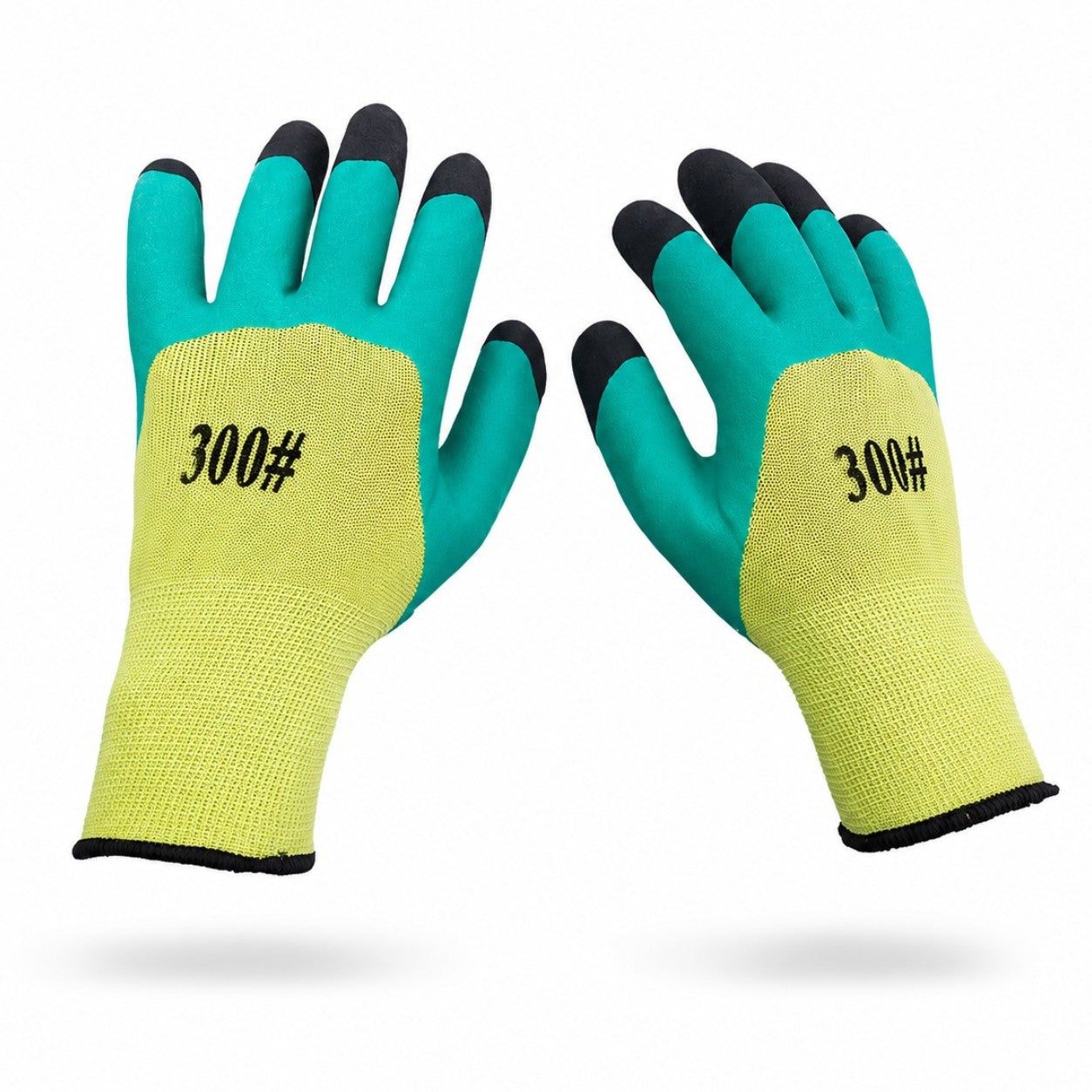 Manusi de Protectie Acoperite cu Latex 12/set, Marimea 10, Verde si Negru,29-43 Engros