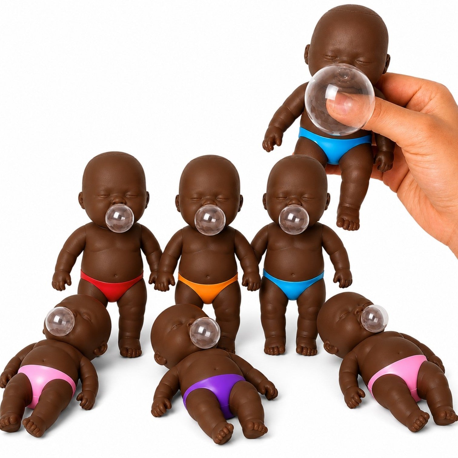 Jucărie Squishy Bebeluș 14cm, din TPR, cu Balon Extensibil, Anti-Stres, Diferite Culori Engros