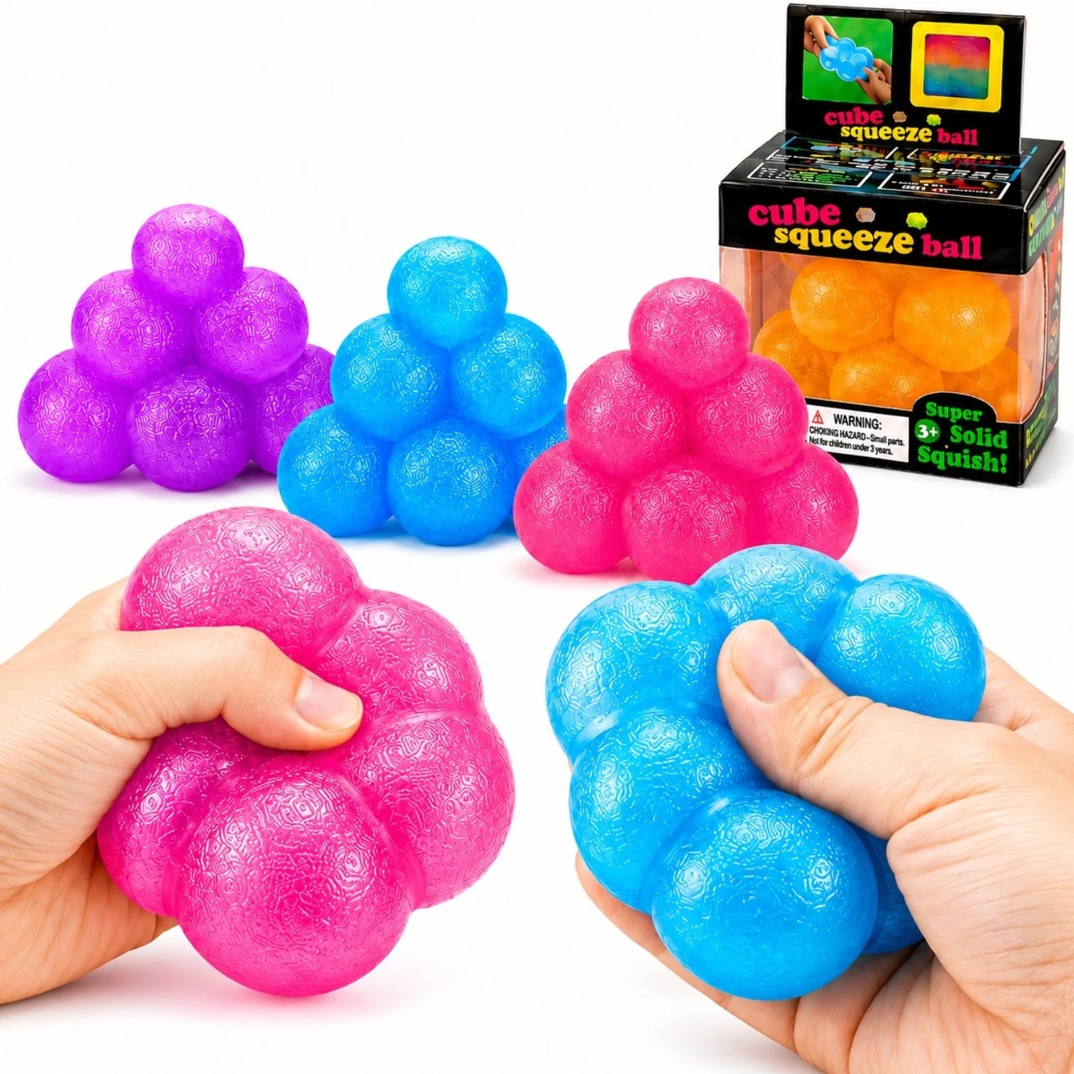 Jucărie Squishy, Model Triangular Cube Maltose 7x7cm, Pyramid Bubble, Anti-Stres, Diferite Culori Engros