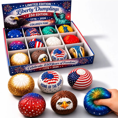 Jucărie Antistres Squishy 12/set, Liberty Dumplings, 9cm, Ediție Limitată 250 Edition 1776-2026, Slow Rising, Diferite Modele Engros