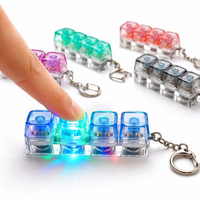 Breloc Fidget Tip Tastatură Mecanică cu LED, Anistres 7.5cm Efect Click, Diferite Culori Engros