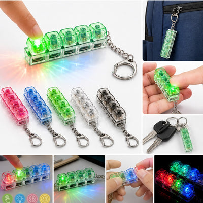 Breloc Fidget Tip Tastatură Mecanică, 12/set cu LED, 7.5cm Efect Click, Diferite Culori Engros