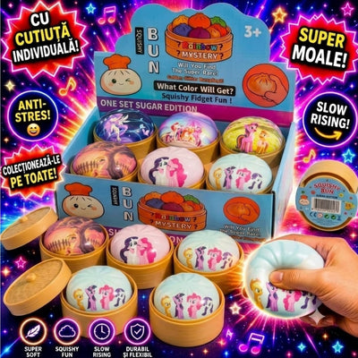 Jucărie Squishy Dumpling 9cm, în Cutie Plastic, Antistres, Model Ponei Engros