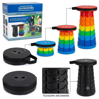 Scaun Telescopic Pliabil 45×25cm, Reglabil pe Înălțime, Portabil cu Curea, Diferite Culori Engros