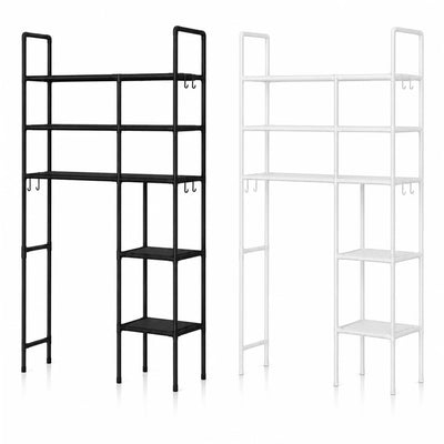 Raft Organizator pentru Toaletă 155×57×25cm, 5 Polițe, Cadru Metalic, Suport Depozitare pentru Baie, Diferite Culori Engros