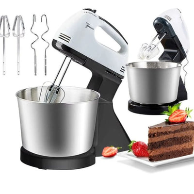 Mixer Electric cu Bol din Inox 4L, 380W, 7 Trepte de Viteză, Accesorii pentru Mixare și Frământare, Suport Stabil Engros