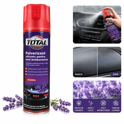 Spray Pulverizant Siliconic pentru Bord Auto 250ml, Antibacterian, Diferite Arome Engros
