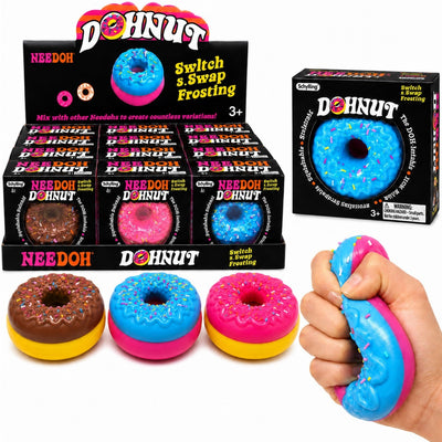 Jucărie Squishy Gogoașă 12/set, Antistres 7cm, Slow Rising, Moale și Elastică cu Glazură, Model Donut, Diferite Culori Engros