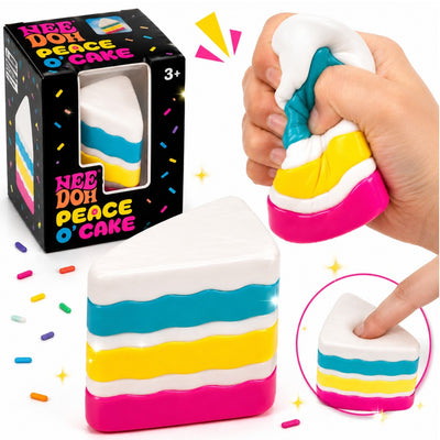 Jucărie Squishy Felie de Tort, 7.5×5×4.5cm Antistres, Super Moale și Elastică, Model Peace O' Cake, Diferite Culori Engros