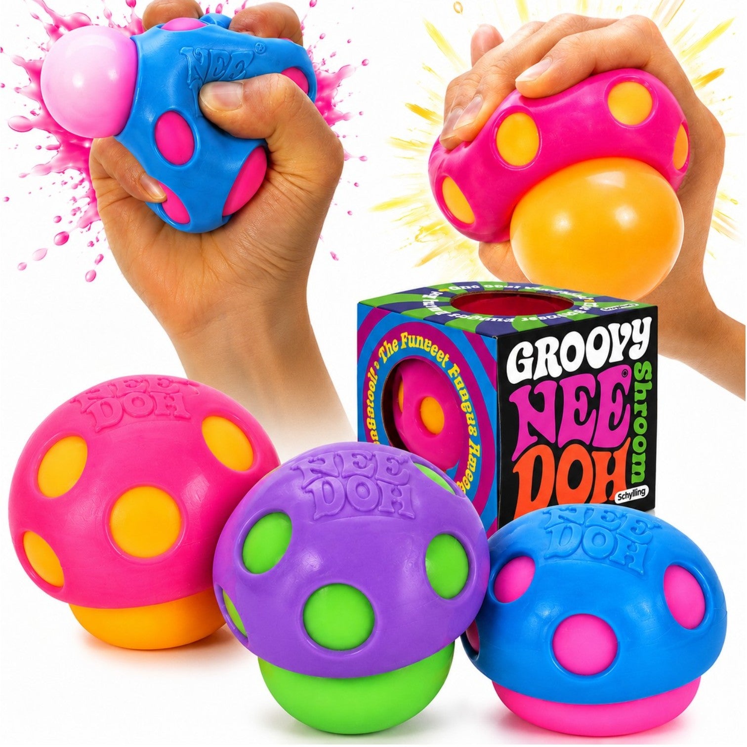Jucarie Squishy Ciupercă Pop-Out 7cm, cu Spumă în Interior, Antistres Slow Rising, Super Moale și Elastică, Diferite Culori Engros