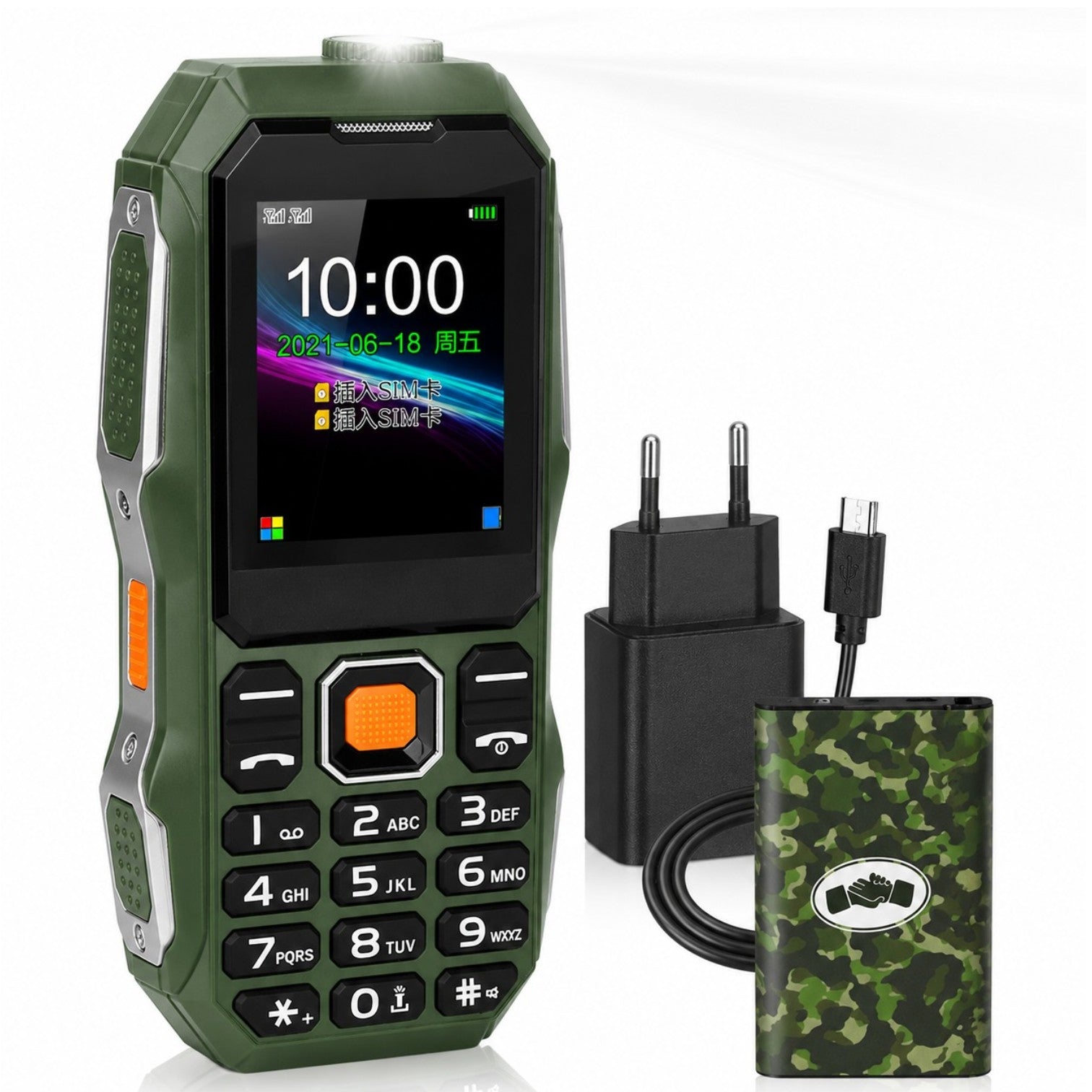 Telefon Mobil Robust W-2021, Dual SIM, 11.5x5cm, Baterie Mare, Lanternă LED, Difuzor Puternic, Radio FM, Multimedia și Taste Engros