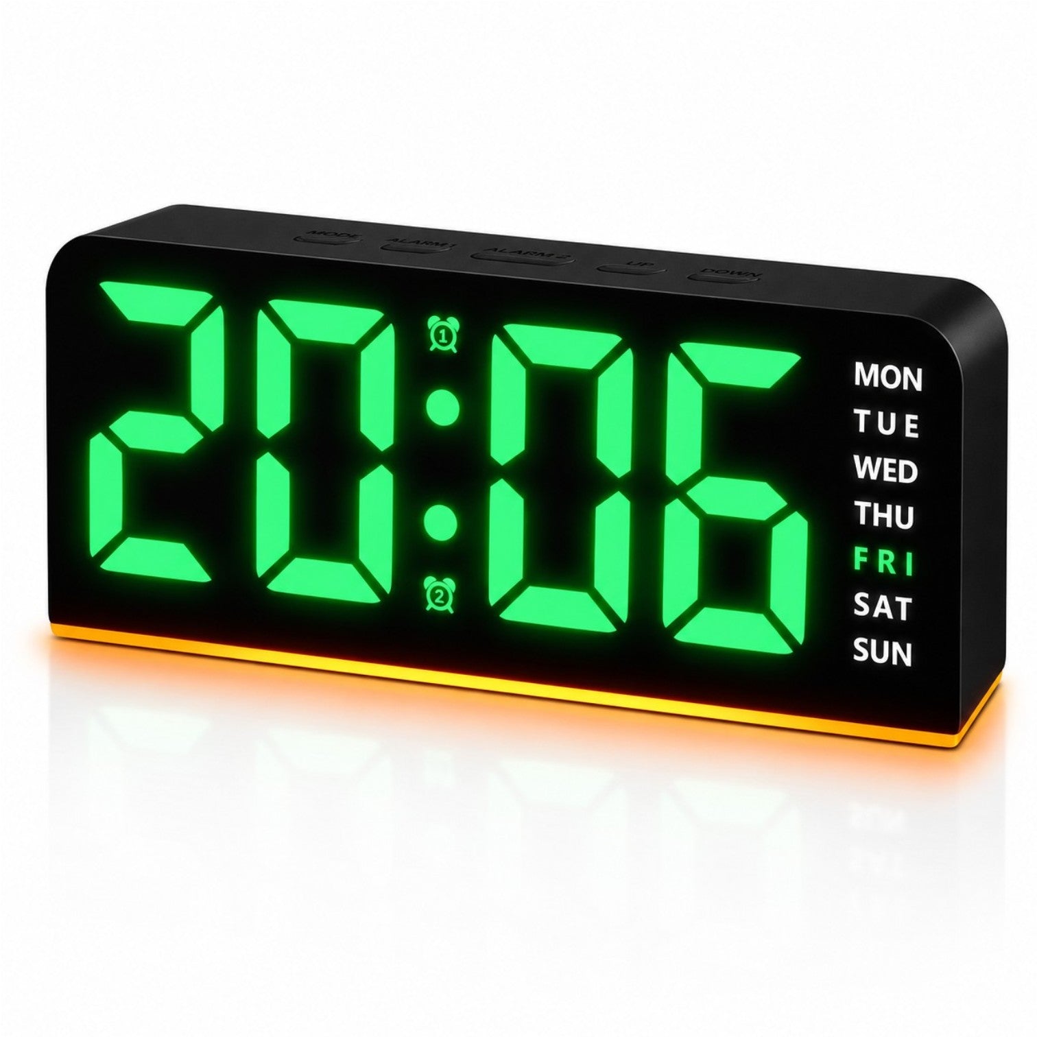 Ceas Digital LED 17×5×7.5cm, Afișaj LED Mare, Alarmă cu Funcție Amânare, Calendar și Ziua Săptămânii, Alimentare prin Adaptor USB sau Baterii Engros