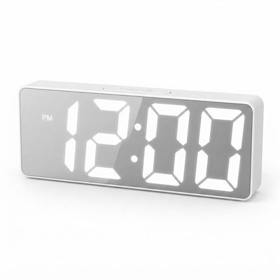 Ceas Digital LED 15×6.5cm, Afișaj Oglinda cu Cifre Mari, Alarmă cu Funcție Amanare, Alimentare prin USB sau Baterii Engros