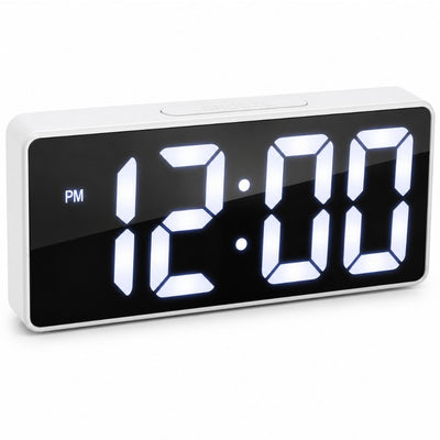 Ceas Digital LED 15×6.5cm, Afișaj Oglinda cu Cifre Mari, Alarmă cu Funcție Amanare, Alimentare prin USB sau Baterii Engros