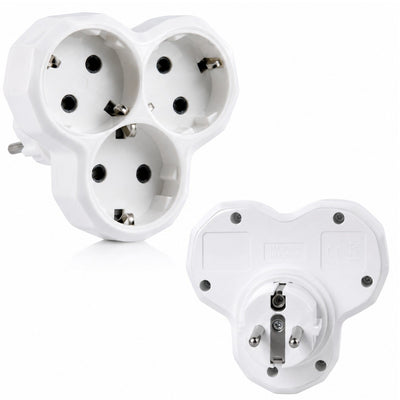 Adaptor Triplu 16A, 3 Prize cu Împământare, 3680W, 250V Engros