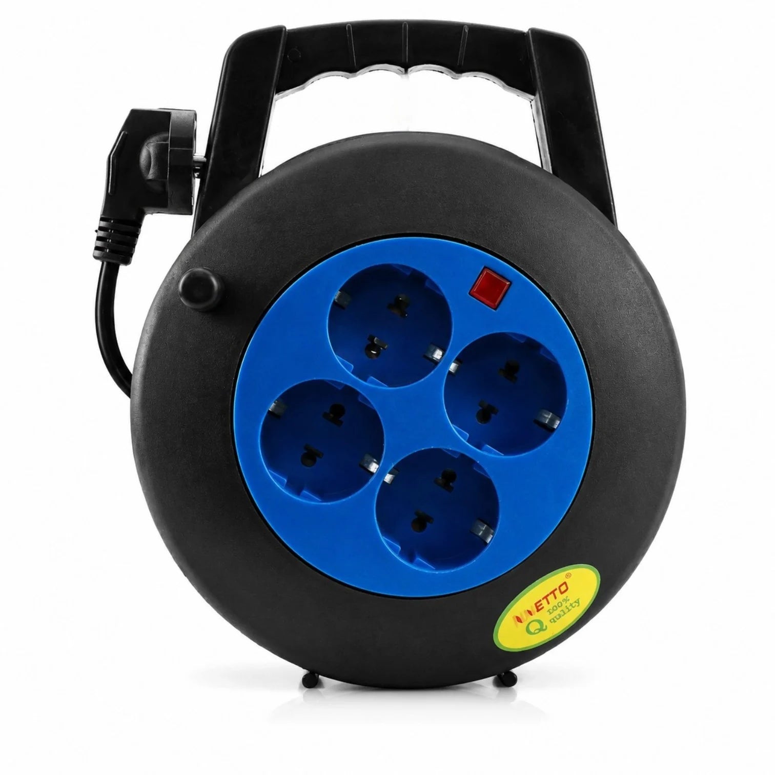 Tambur Prelungitor Electric 15m, cu 4 Prize cu Împământare, 800W / 250W, Cablu Rezistent, Mâner Ergonomic pentru Transport Engros