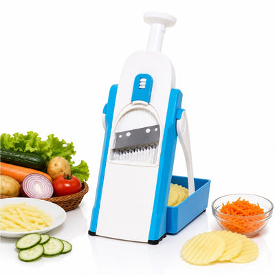 Răzătoare Manuală Multifuncțională cu Presare, 35x24x11.5cm, cu Tavă de Colectare și Tamburi Interschimbabili pentru Feliere și Răzuire Engros