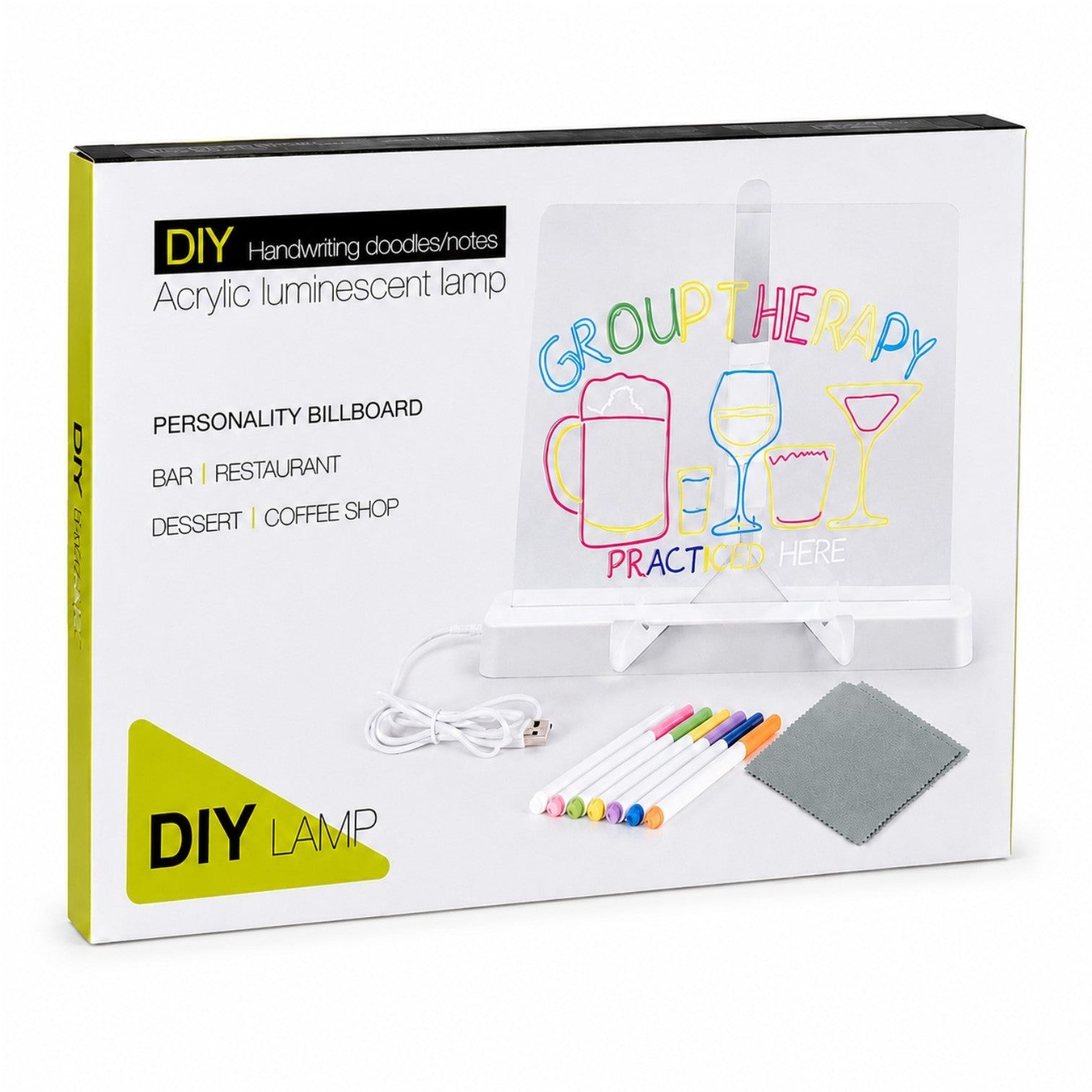 Tăbliță LED Electrică pentru Mesaje 30x20cm, Panou Acrilic Reutilizabil, Alimentare USB, 7 Markere Colorate, Lavetă și Suport Inclus Engros