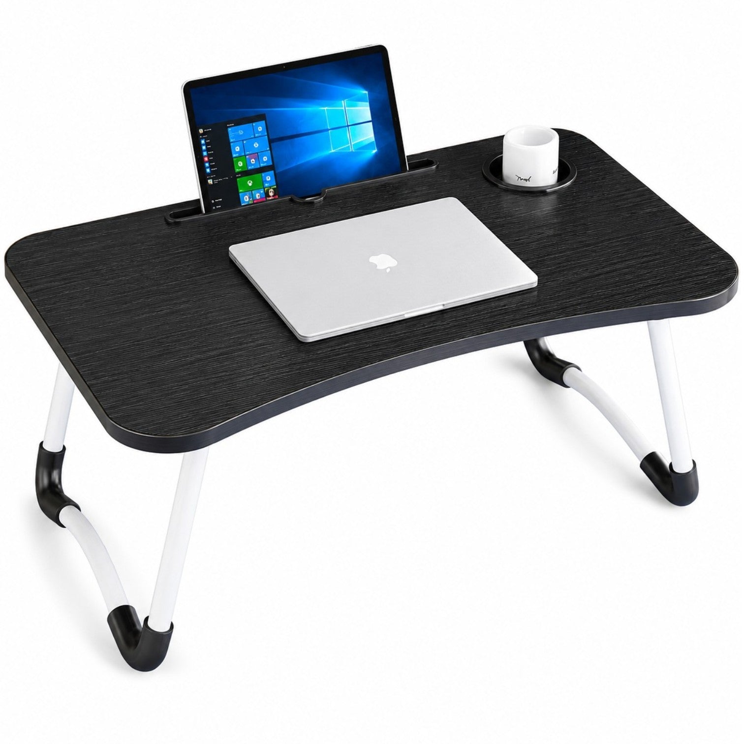 Masă Pliabilă Multifunctionala 60×40×28cm, cu Suport pentru Tabletă și Suport pentru Pahar Engros