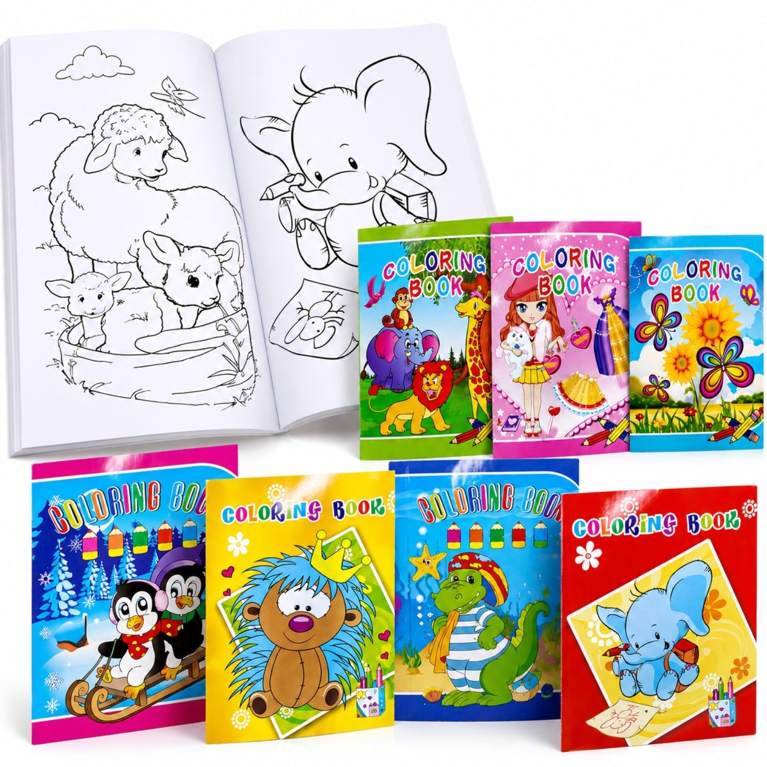 Cărți de Colorat A4 pentru Copii 28x21cm, 48 Pagini, 12/set Diferite Modele Engros