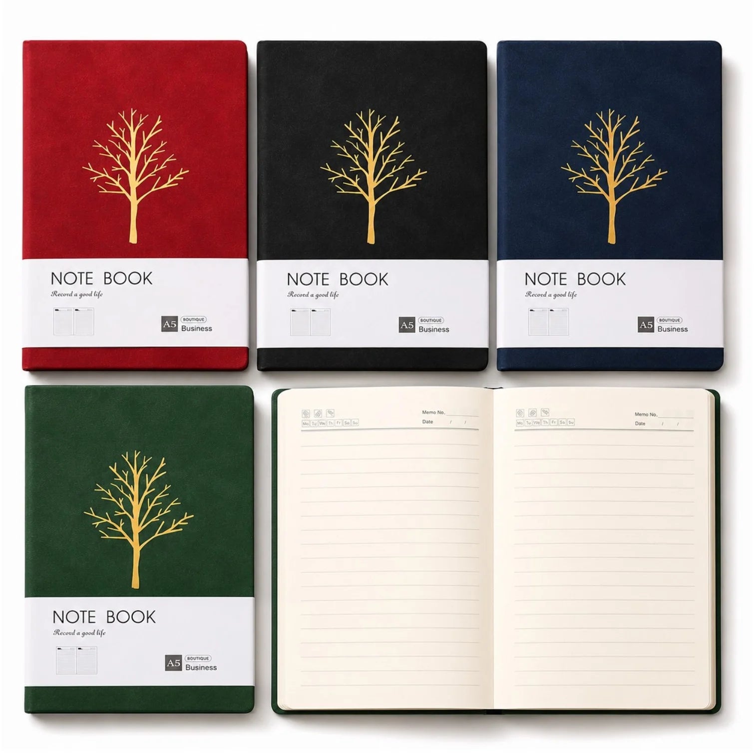 Agendă A5 21x15cm, Caiet cu Copertă PU Soft Touch, Dictando, Diferite Culori Engros