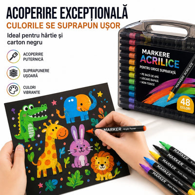 Markere Acrilice 60/set, Vârf Pensulă Soft Brush, pe Bază de Apa Engros