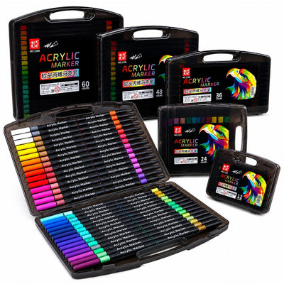 Markere Acrilice 60/set, Vârf Pensulă Soft Brush, pe Bază de Apa Engros