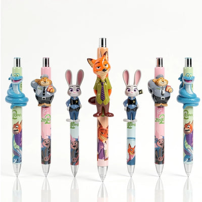 Pix cu Gel 48/Set, Cerneală Albastră 14.5cm, cu Figurine Animale, Diferite Modele Engros