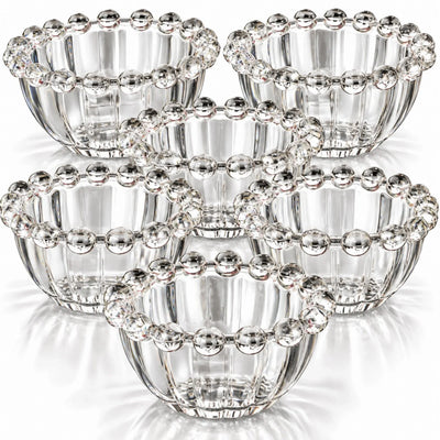 Bol din Sticla 6/Set, Model Bubbles, 12x6.5cm, Transparent Engros