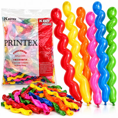 Baloane Forma Spirala 100/set, Diferite Culori Engros