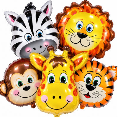 **Baloane Figurina Animalut 40/set, din Staniol, cu Pai 8cm, Diferite Modele si Dimensiuni, un Singur Model/set Engros**