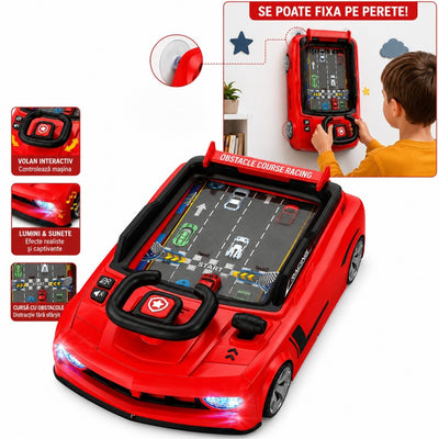 Simulator Auto Interactiv 39.3x24x13.9cm, Masina de Curse cu Volan, Pista, Lumini si Sunete Engros