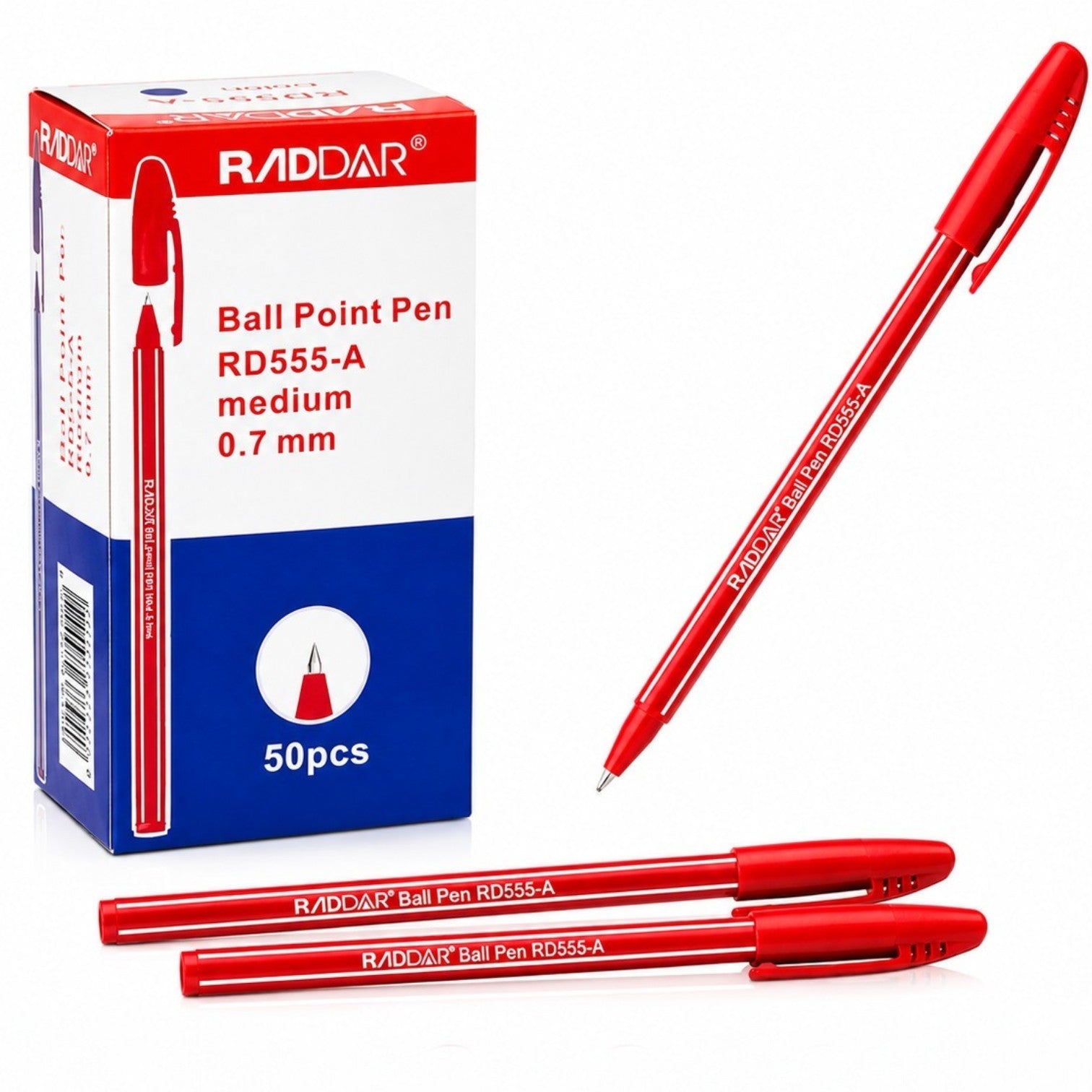 Pix cu Bila 50/set, 0.7mm, Scriere Rosie Engros