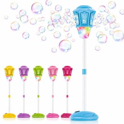 Aparat de Baloane de Săpun, Model de Lampă Stradală, cu Înălțime Reglabilă 51–119cm, Muzică, Lumini LED și Telecomandă, Diferite Culori Engros
