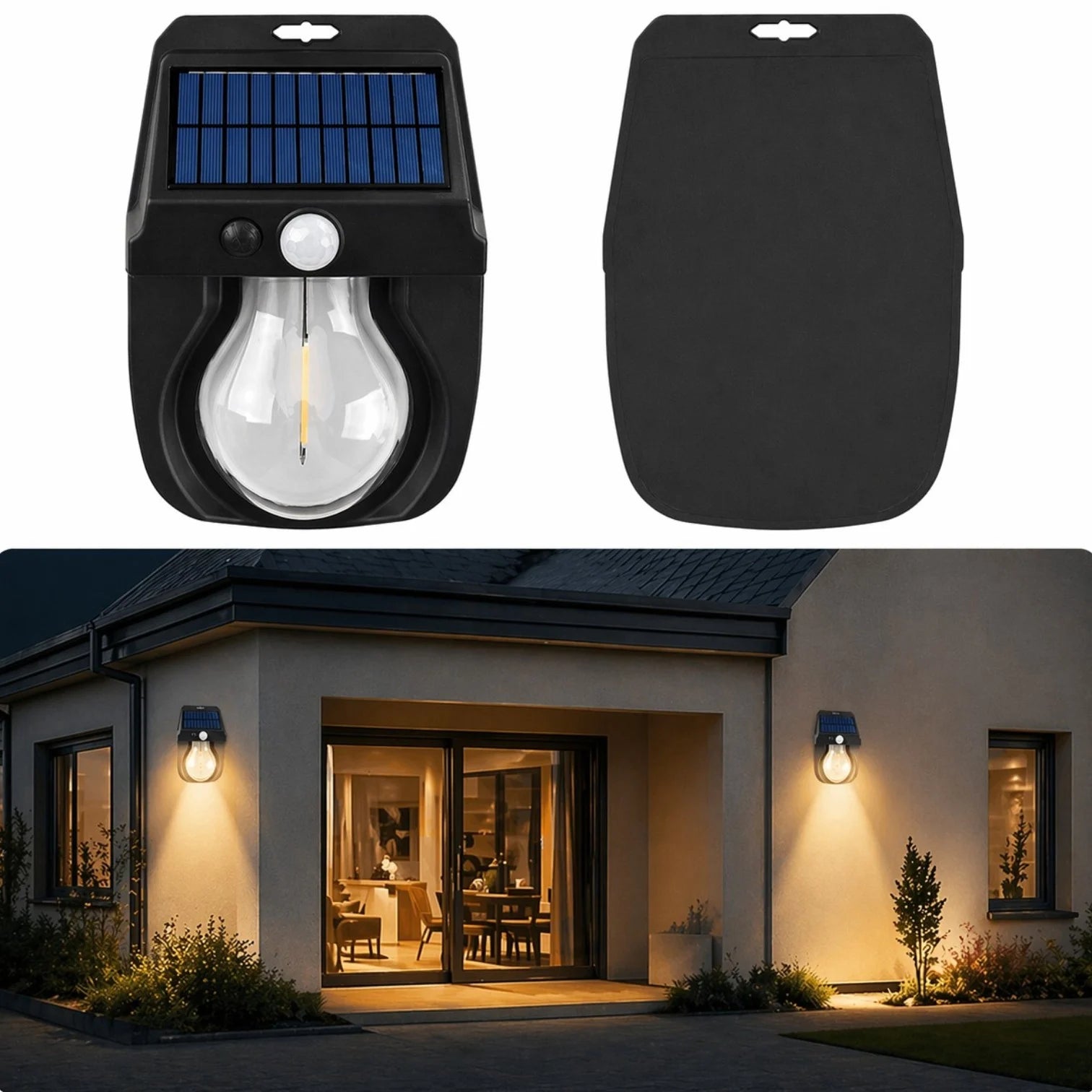 Lampă Solară LED 15.5x11.5cm, cu Senzor de Mișcare, Lumină Caldă, Rezistentă la Apă Engros