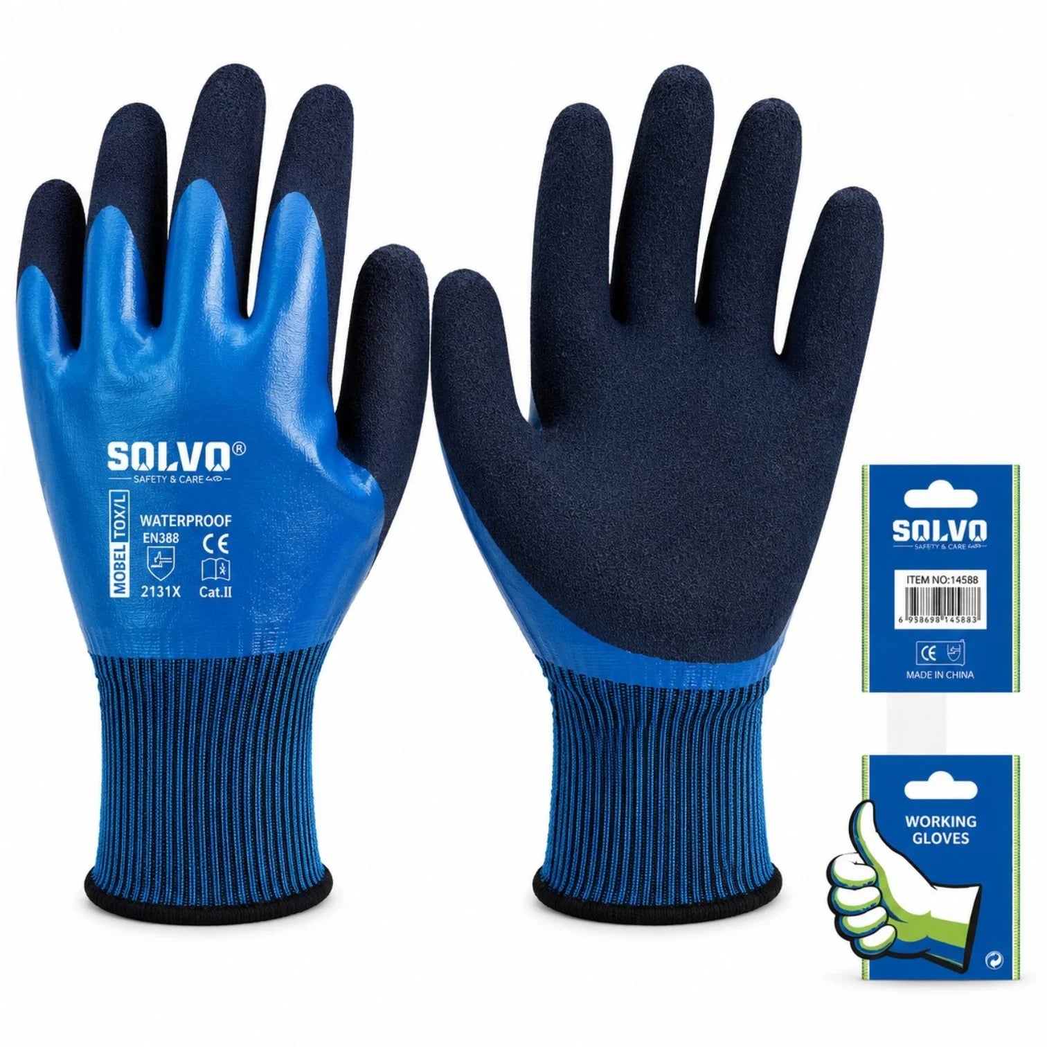 Manusi de Protectie Acoperite cu Latex 12/set, Impermeabile si Antiderapante, Model 10/XL, Diferite Culori Engros